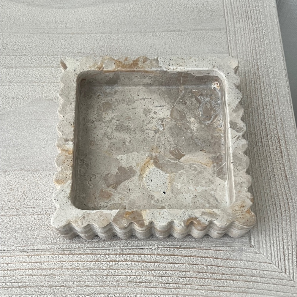 Studio McGee Scalloped Square Marble Tray